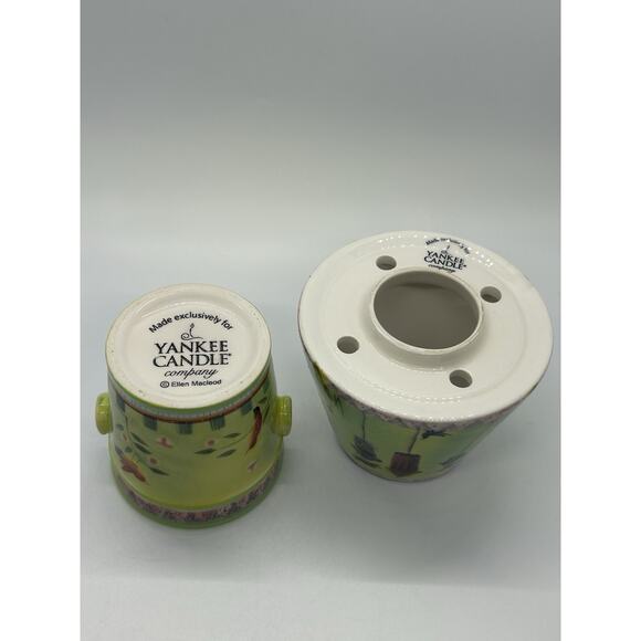 Yankee Candle Ceramic Shade And Base Birds Bird House Green Floral Tea Light 5” - Picture 6 of 7